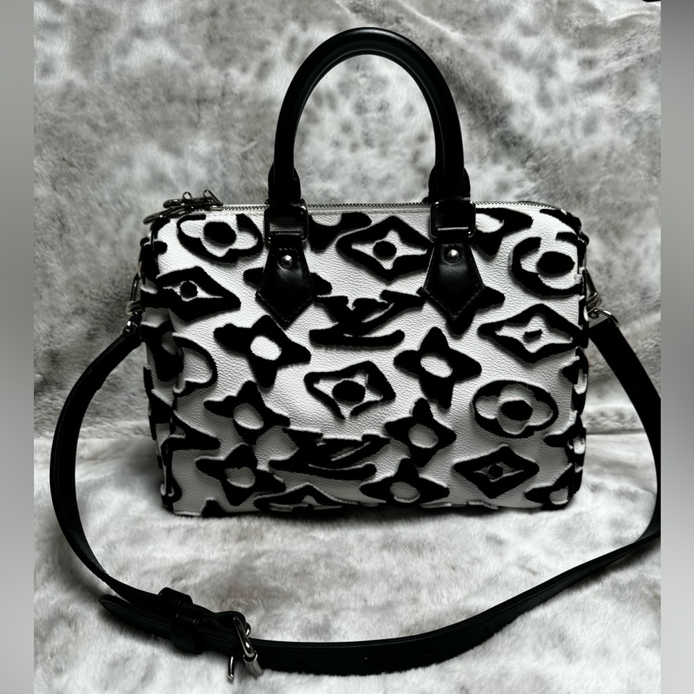 LV Speedy Bandouliere Urs Fischer Tufted Monogram Canvas 25 - Picture 11 of 15
